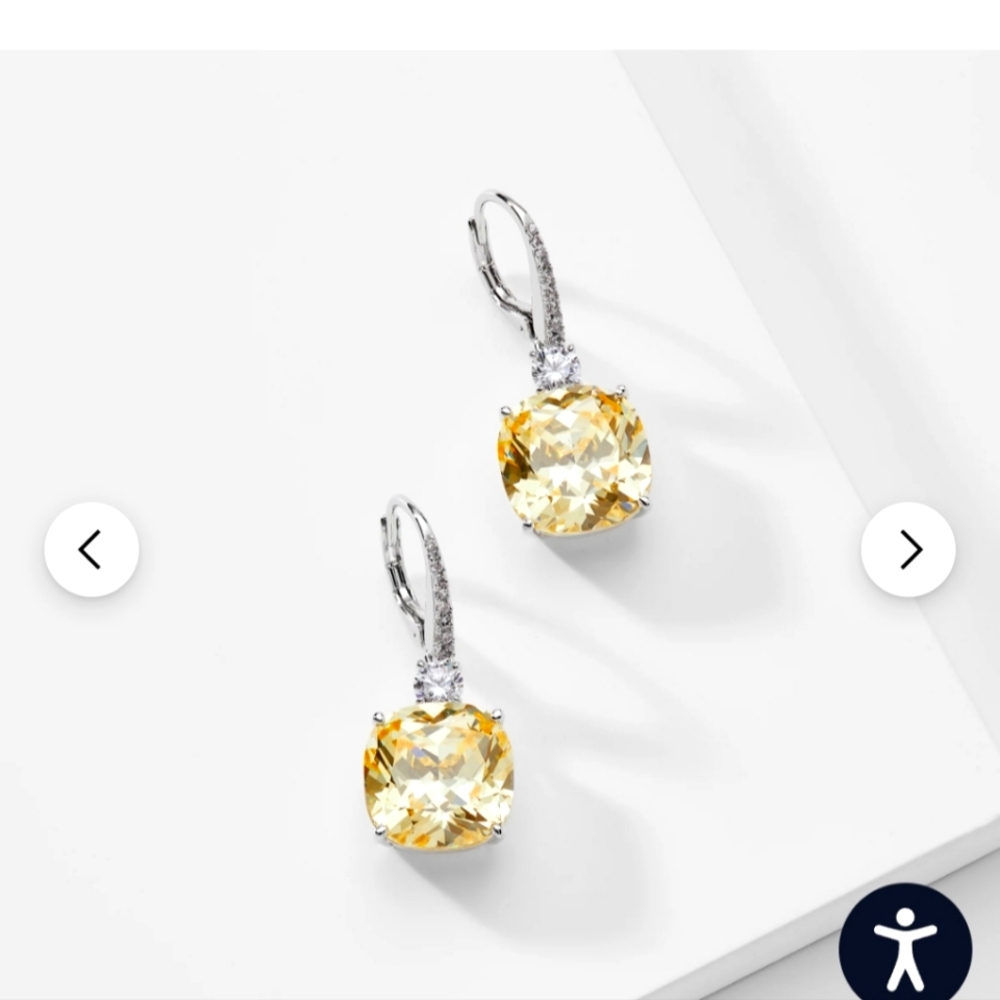 GORGEOUS NADRI CANARY WHITE CZs DROP EARRINGS